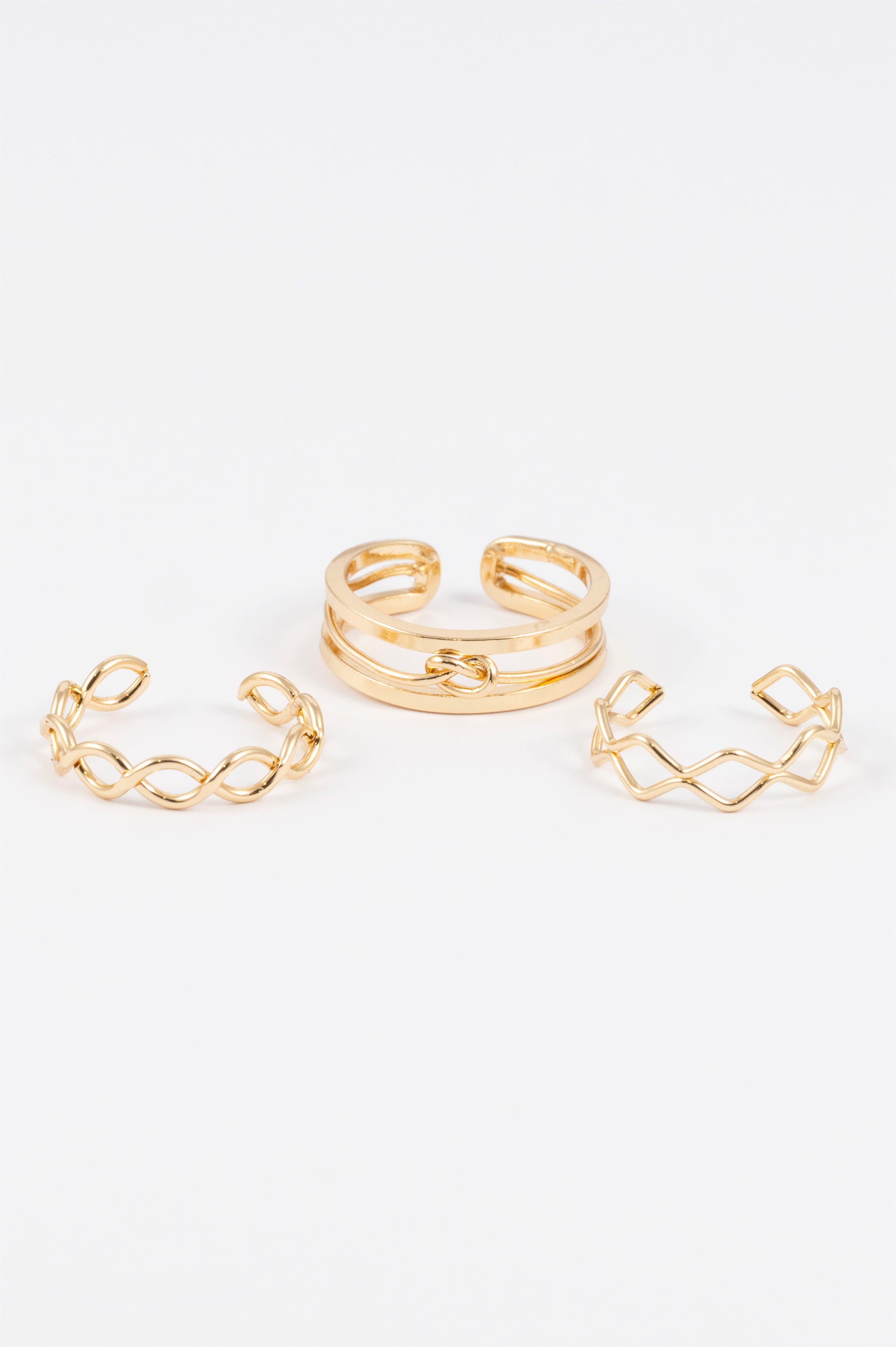 GOLD 3 PACK ASSORTED TOE RINGS