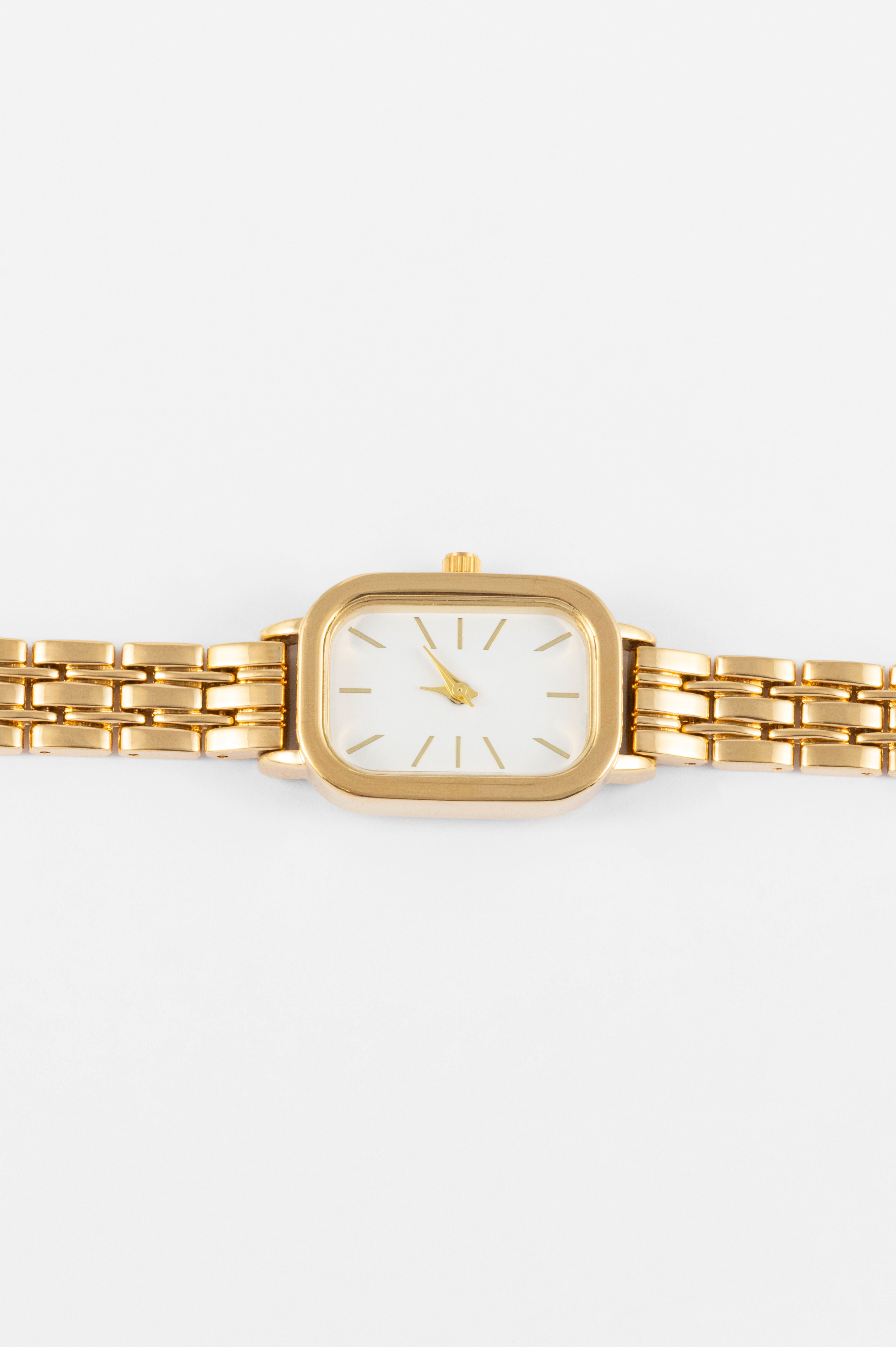 GOLD CLASSIC RECTANGLE FACE LINK WT