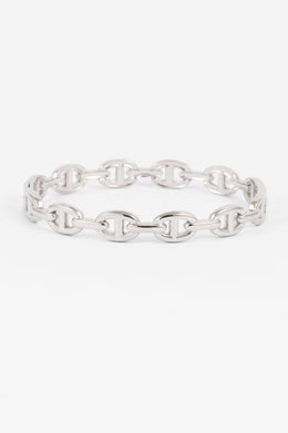 WATERPROOF SILVER VINTAGE OVAL HINGED CUFF BANGLE