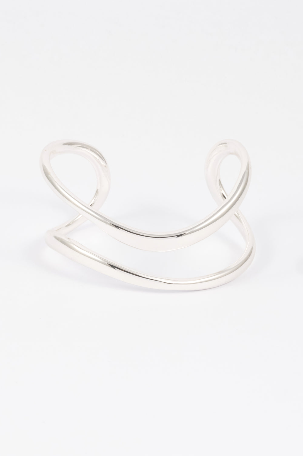 SILVER POLISHED OPEN LOOP CUFF WRISTWEAR