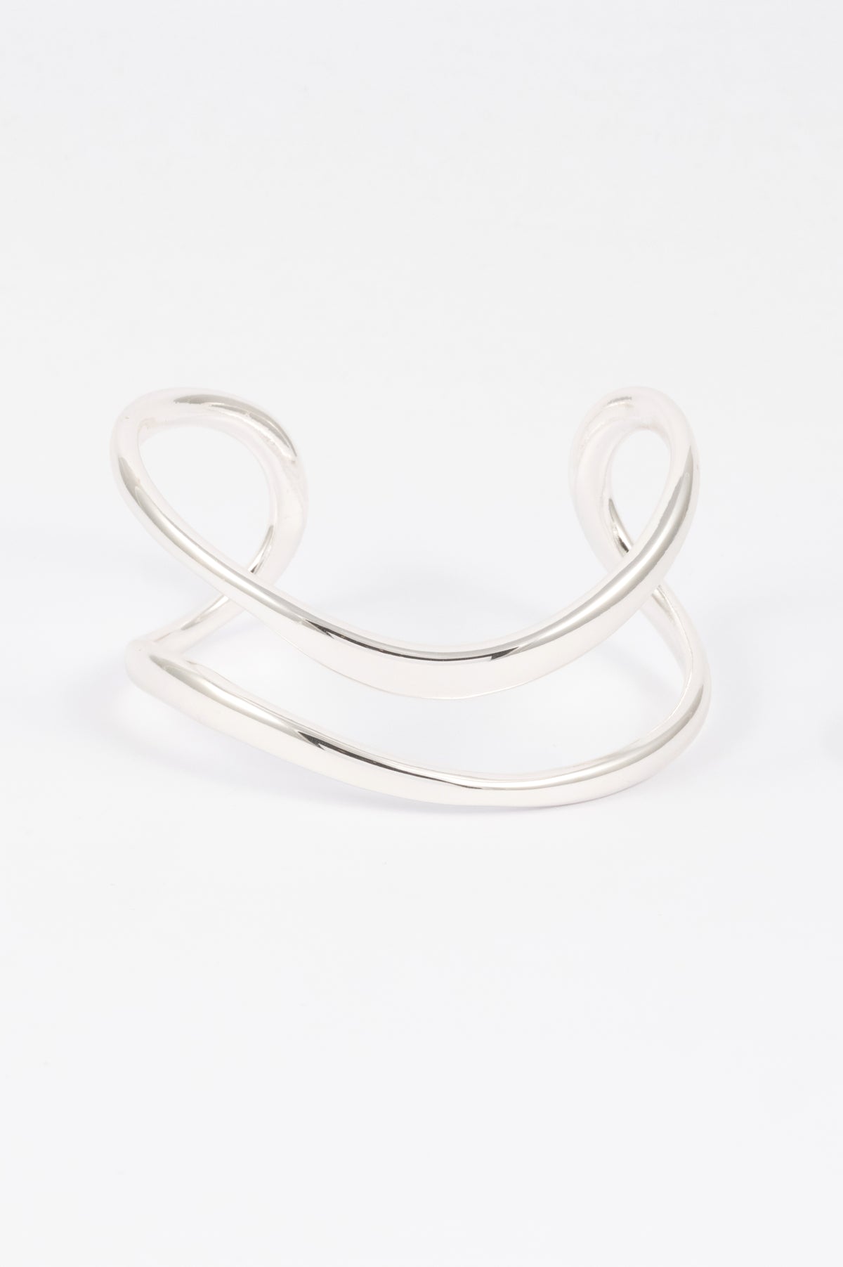 SILVER POLISHED OPEN LOOP CUFF WRISTWEAR