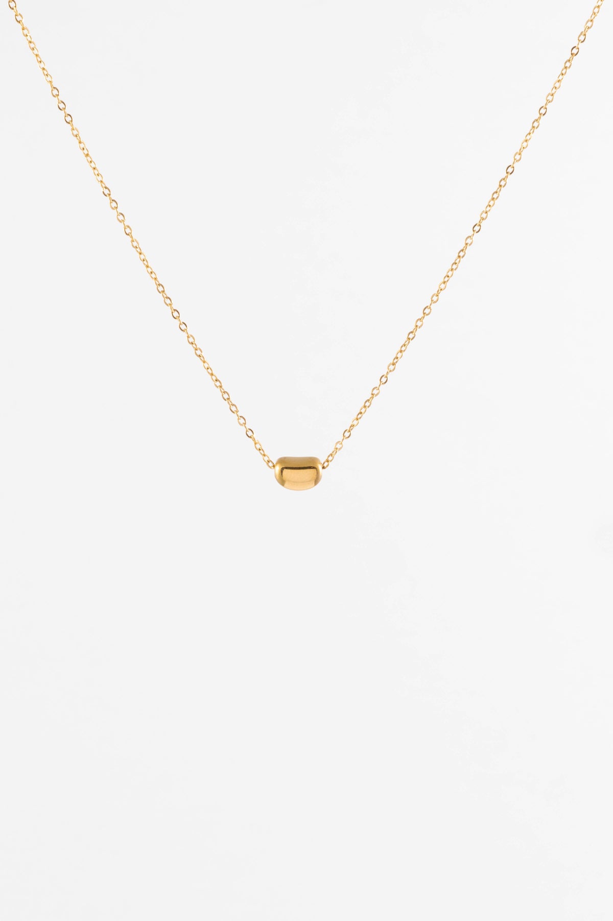 GOLD MINI BEAN PENDANT CHAIN NECKLACE