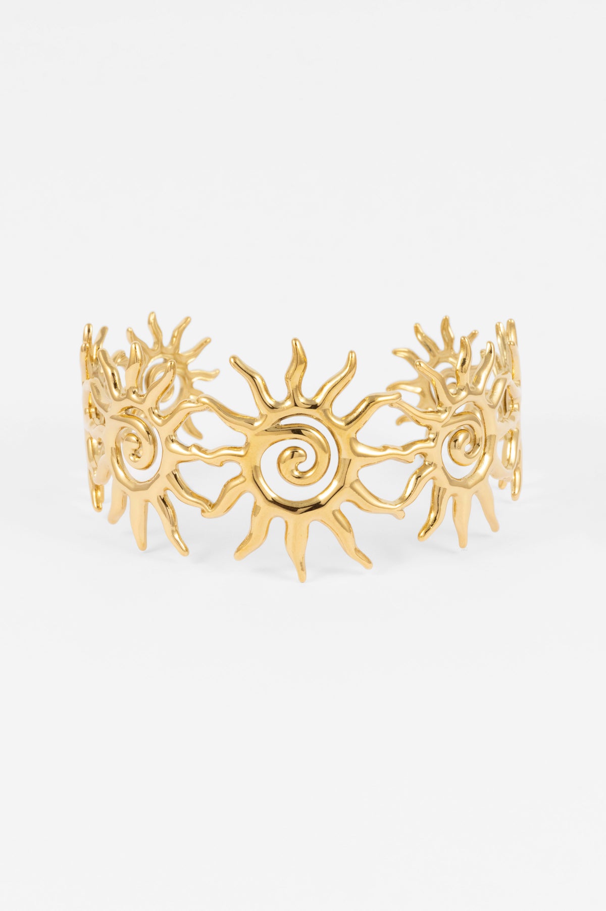 WATERPROOF GOLD STATEMENT STAR OPEN CUFF BANGLE