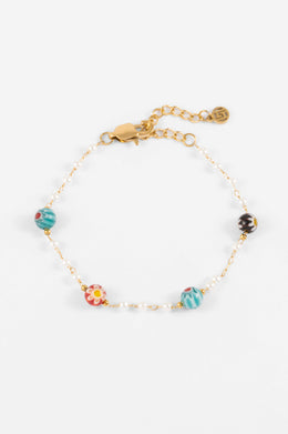 WP GOLD SUMMER BEADED CHAIN BRACELET