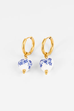 WP GOLD SUMMER BLUE CHARM DROP EARRINGS