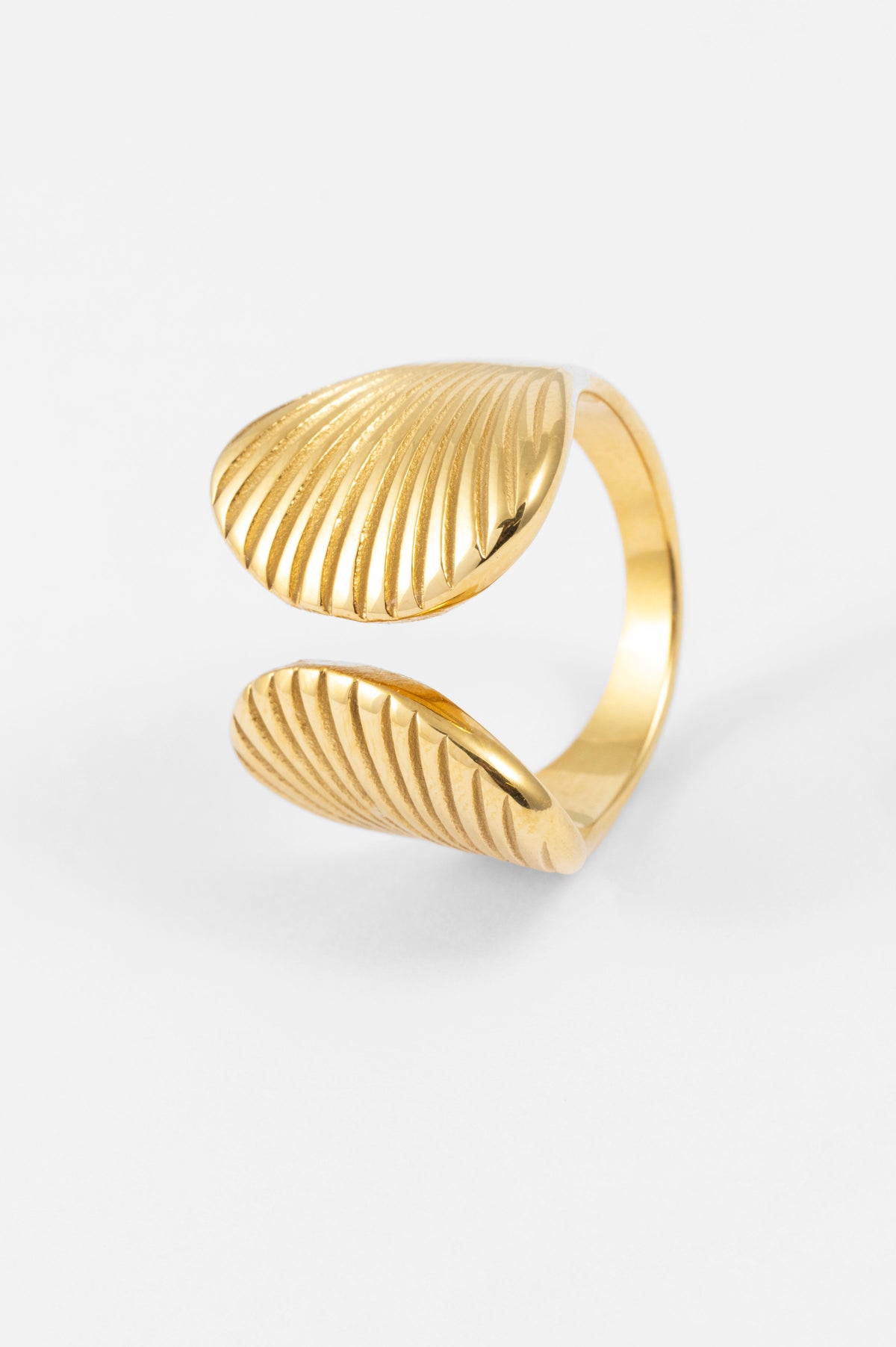 WATERPROOF GOLD SUMMER SHELL ADJUSTABLE RING