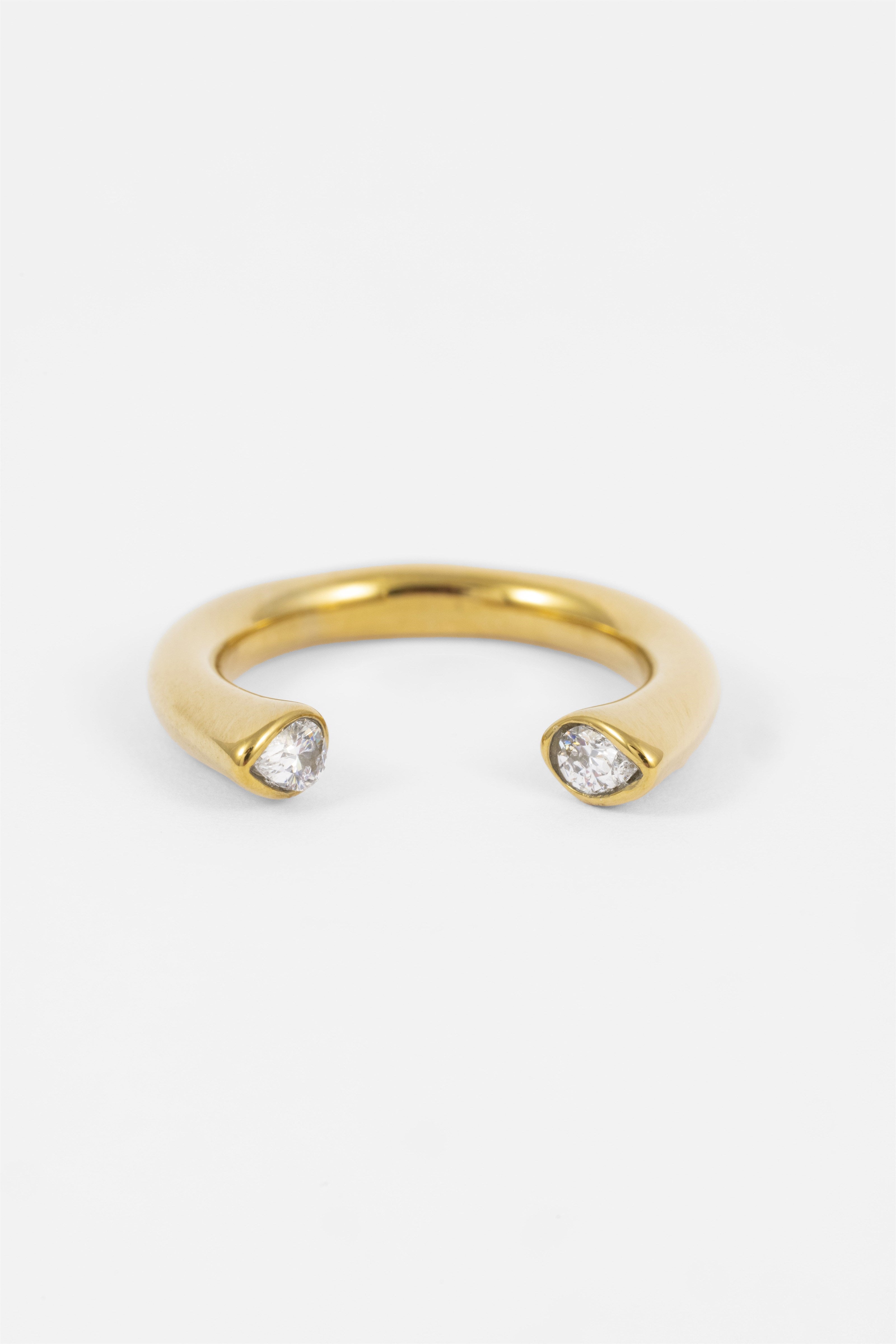 WATERPROOF GOLD THICK CZ STONE RING
