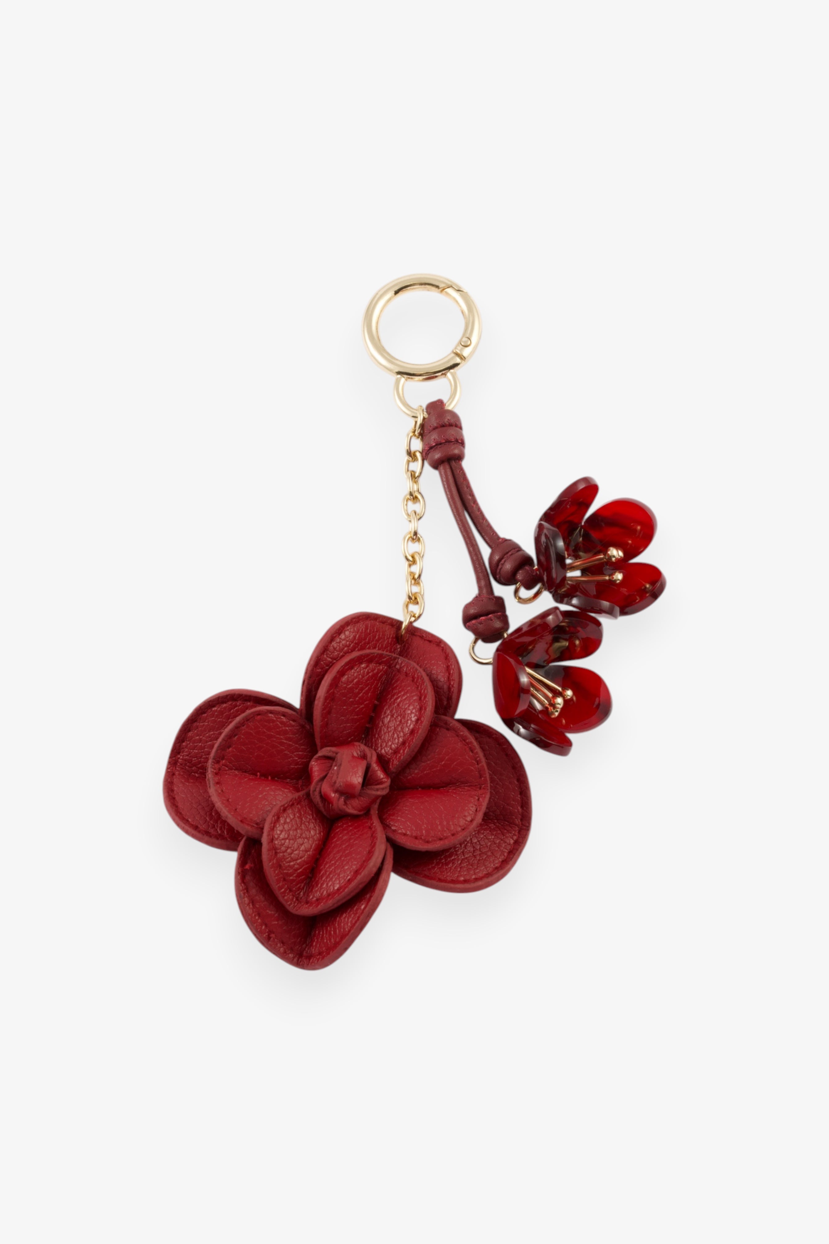 PU AND RESIN FLOWER CLUSTER BAG CHARM