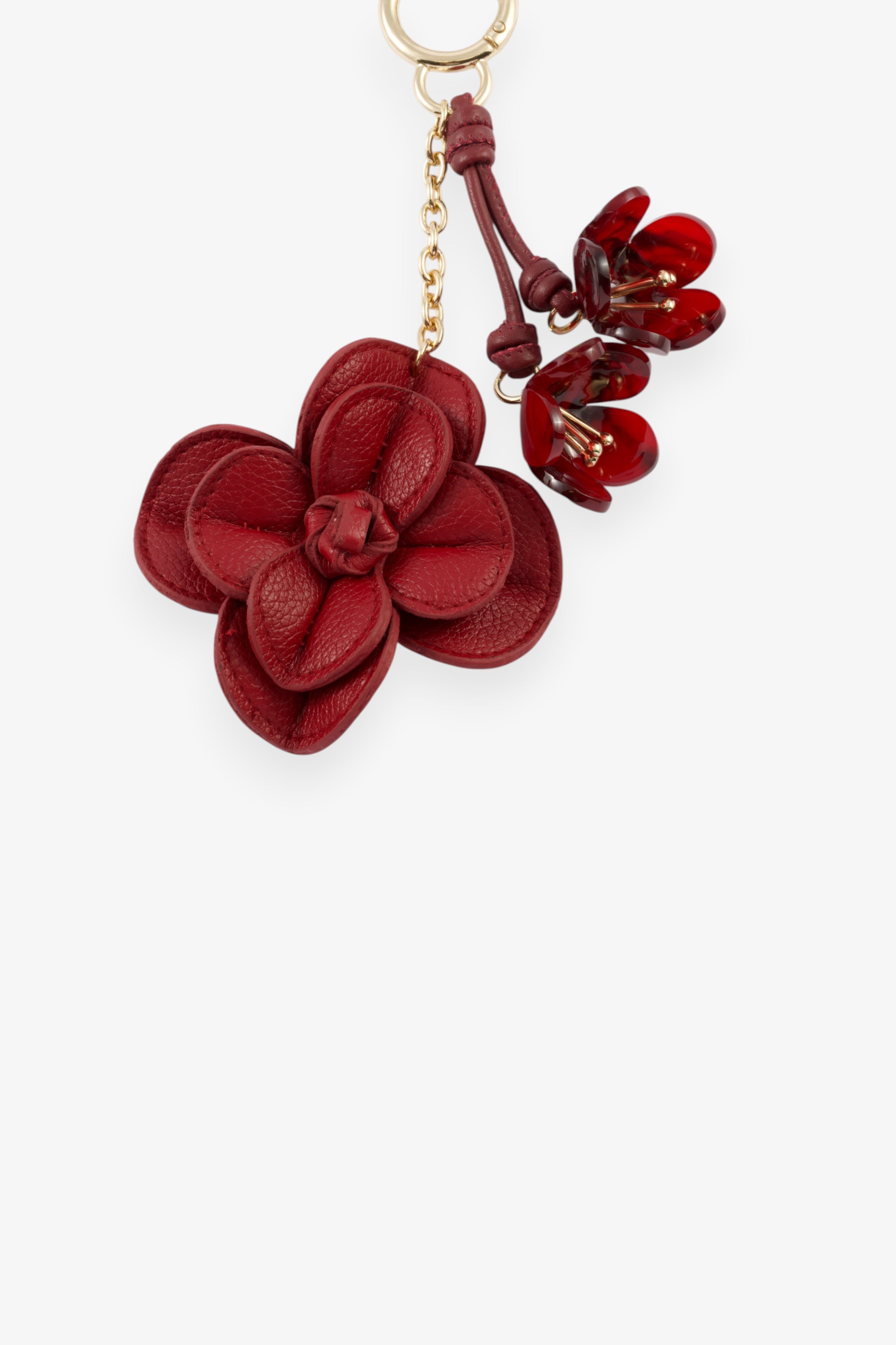 PU AND RESIN FLOWER CLUSTER BAG CHARM