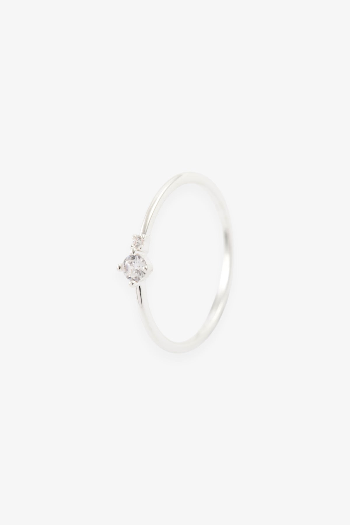 SILVER DAINTY SMALL CZ RING - M/L