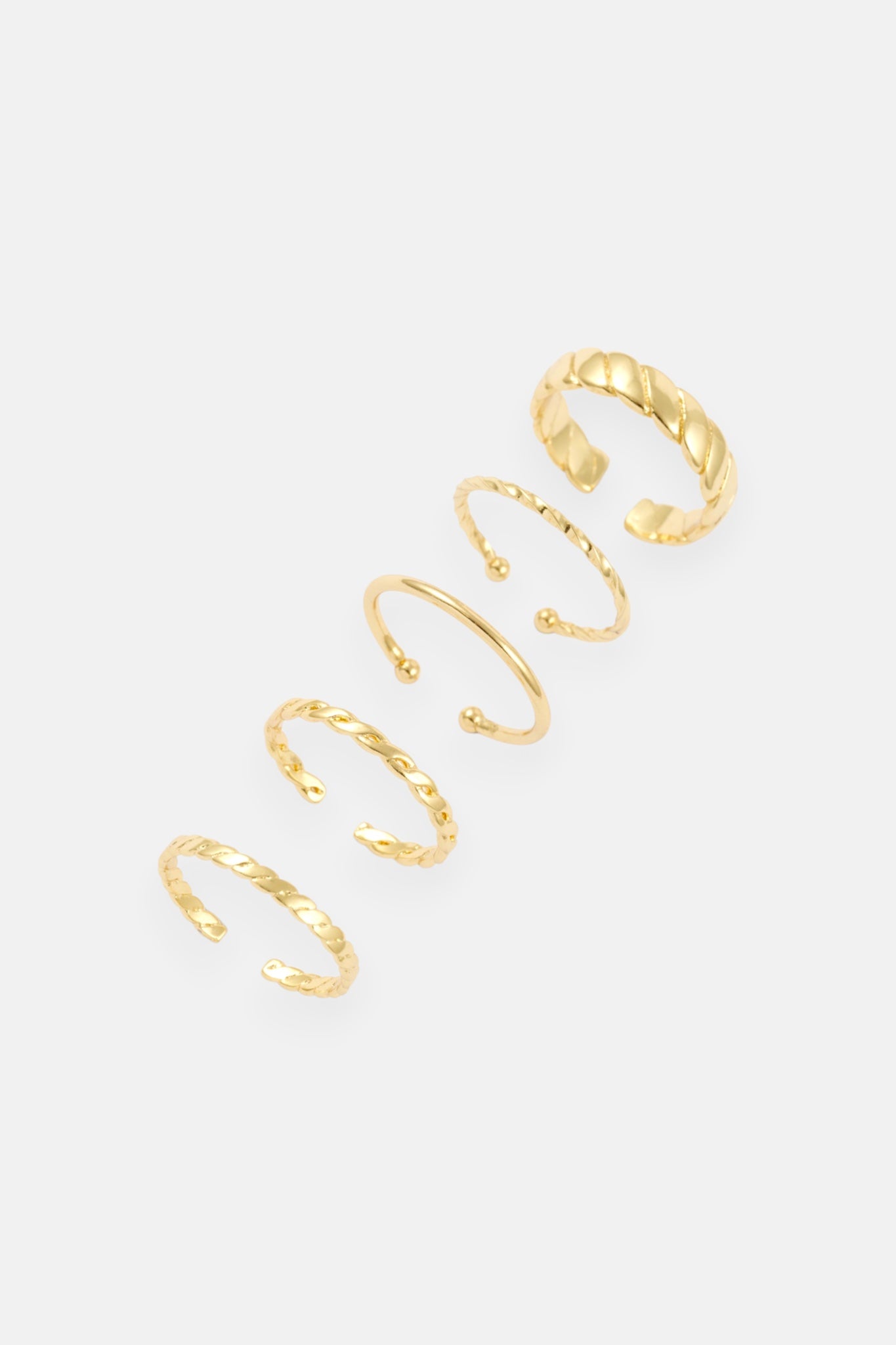 GOLD BAGUETTE DOUBLE TWIST 3 RING ADJ PACK