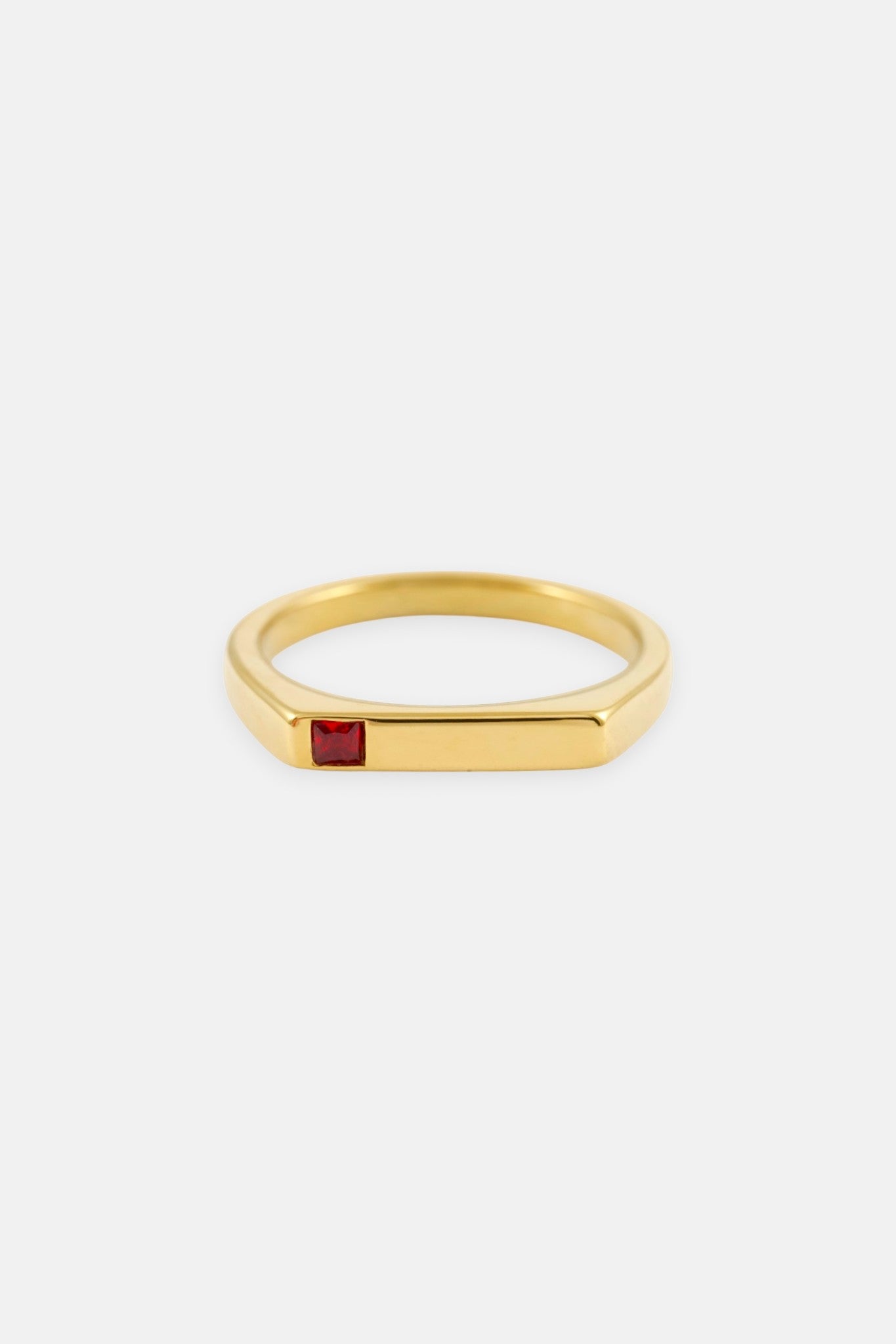 GOLD SQ STONE BAR BIRTHSTONE RING-JUNE-S/M